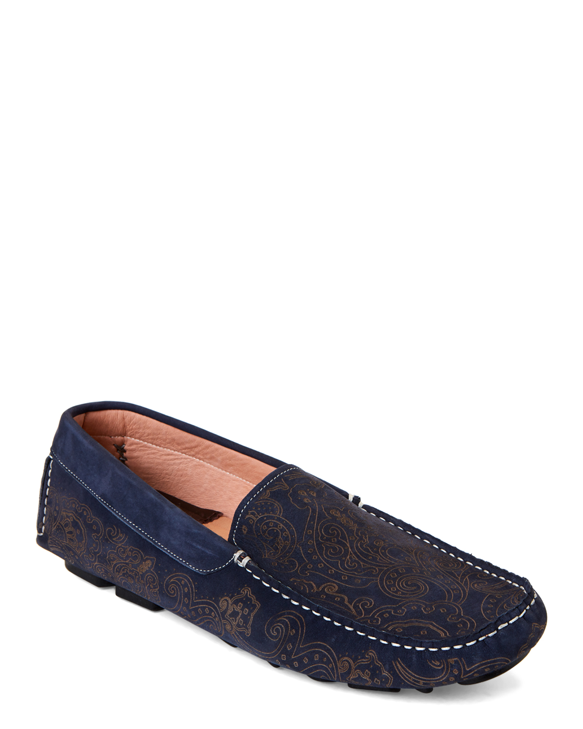 Navy Neo Paisley Suede Drivers